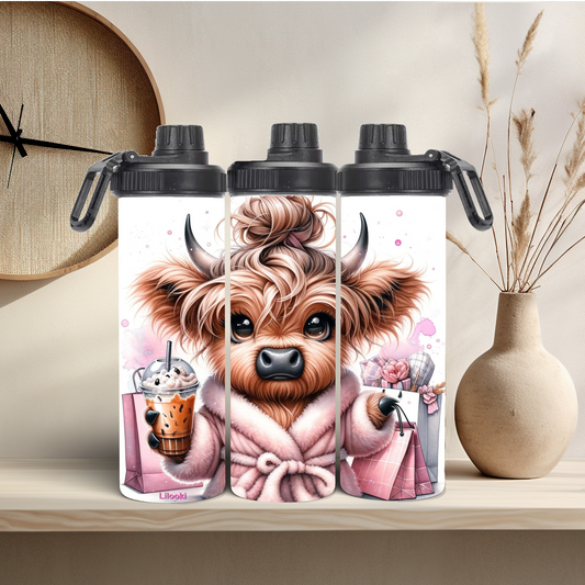 Tumbler / Thermosflasche mit Schraubverschluss - Highland Cow Shopping