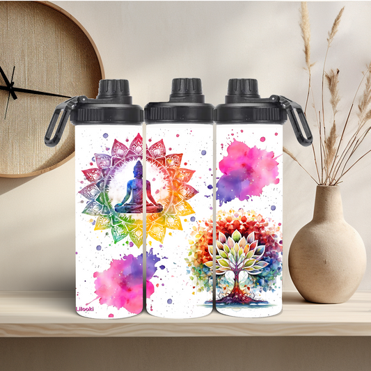 Tumbler / Thermosflasche mit Schraubverschluss - Blume des Lebens