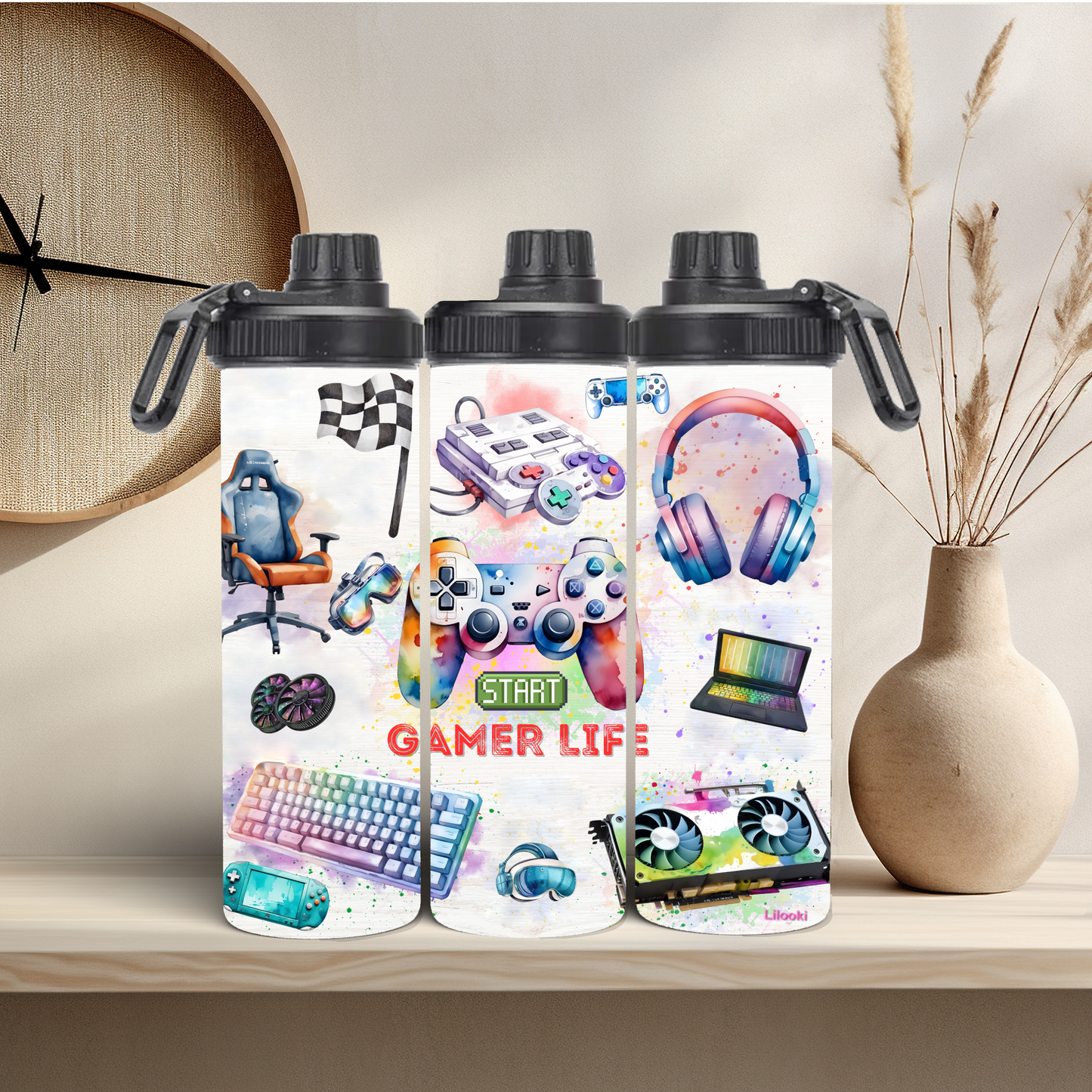 Tumbler / Thermosflasche mit Schraubverschluss - Gamer Life