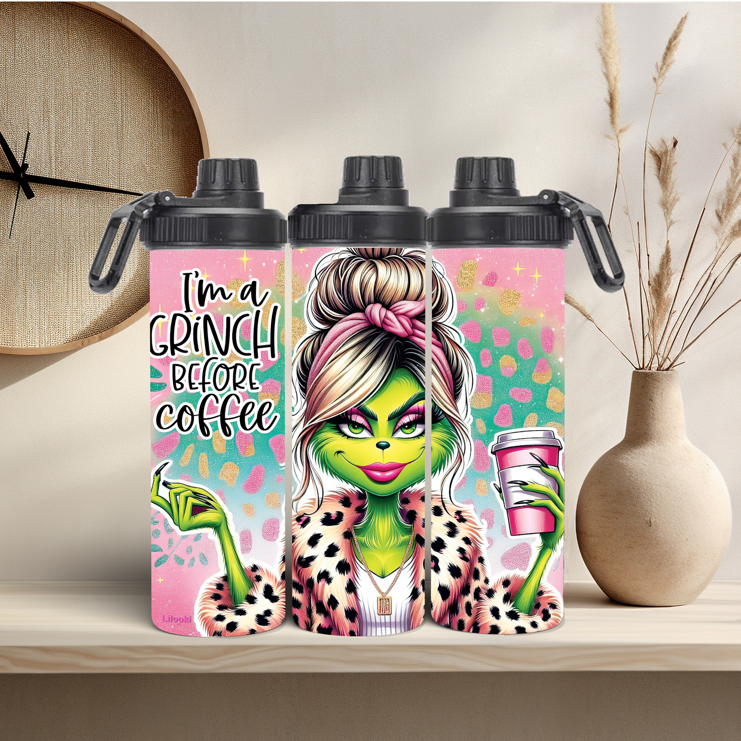 Tumbler / Thermosflasche mit Schraubverschluss - Grinch