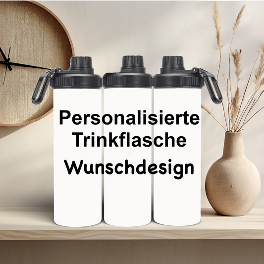 Personalisierter Tumbler / Thermosflasche mit zwei Deckeln