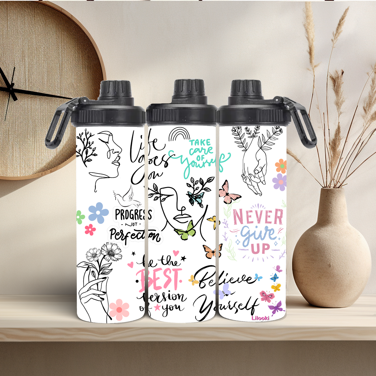 Tumbler / Thermosflasche mit Schraubverschluss - Positive Affirmationen